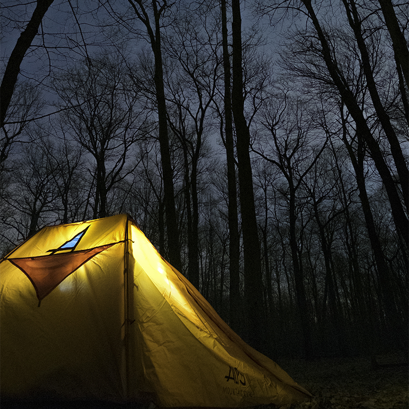 A camper along the Laurel Highlands Hiking Trail