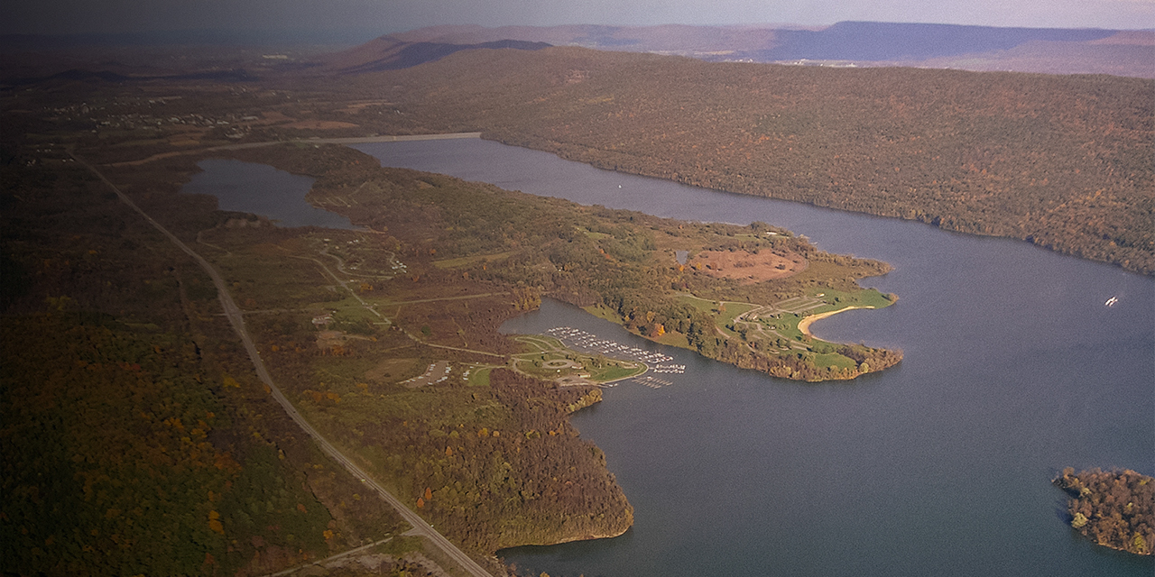 An ariel view at Bald Eagle State Park