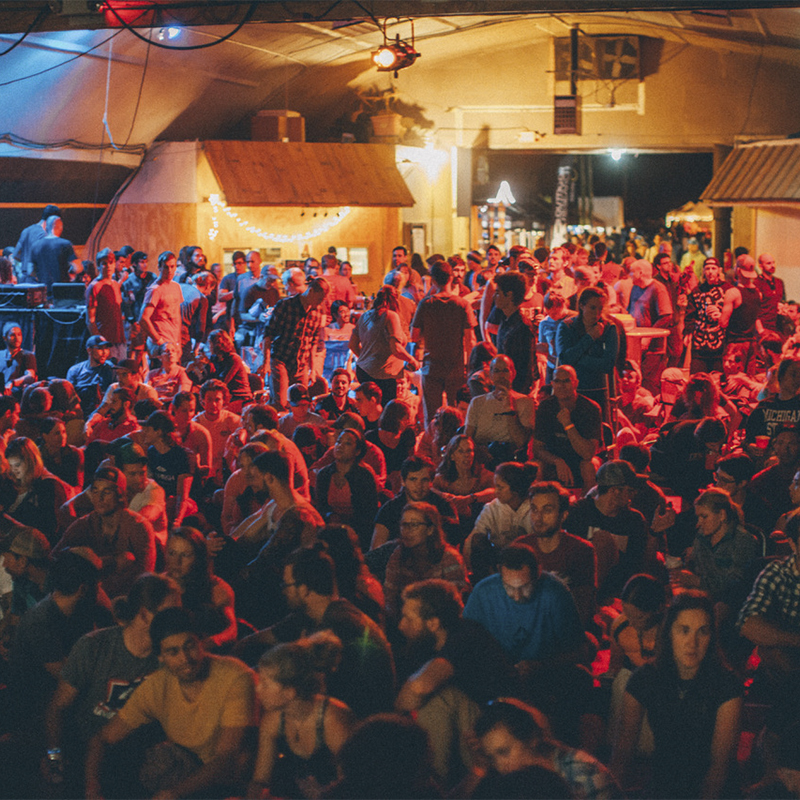 Festival activities at night  at Rocktoberfest